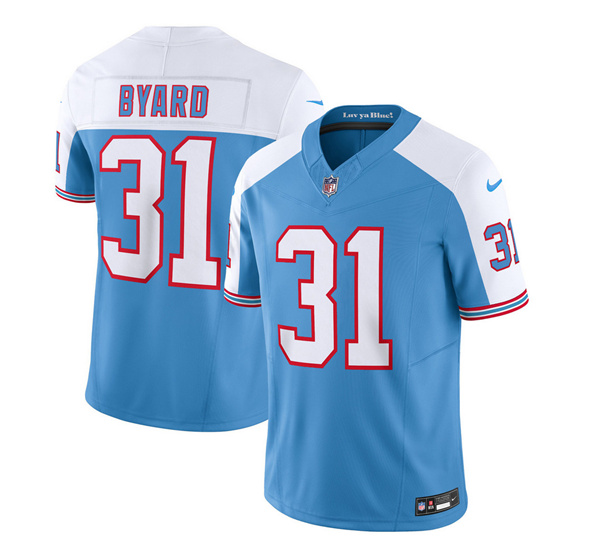 Men's Tennessee Titans #31 Kevin Byard Blue/White 2023 F.U.S.E. Vapor Limited Throwback Football Stitched Jersey